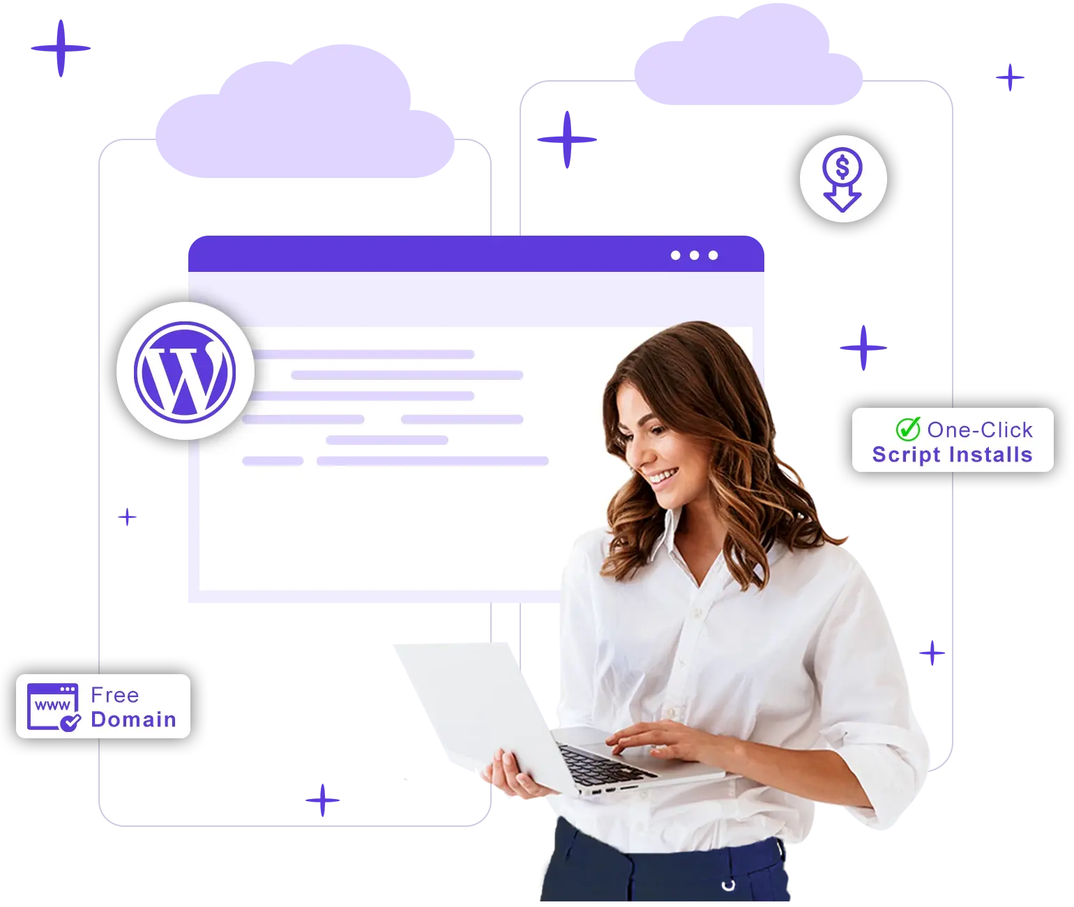Cheap WordPress hosting hero illustration