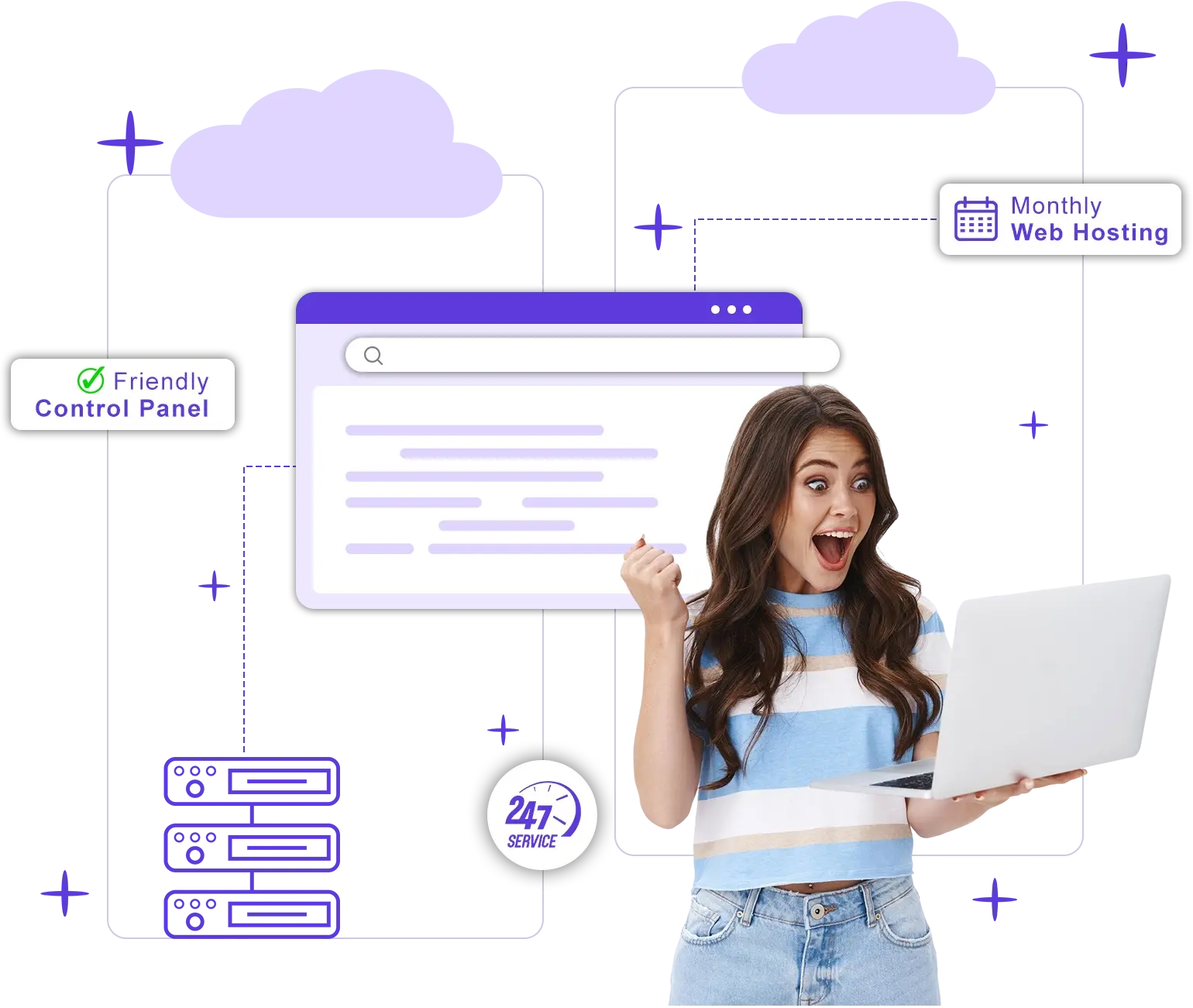 Monthly web hosting hero illustration